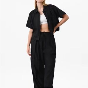 NWT Athleta Paradise Straight Leg Cargo Pant Black Size S